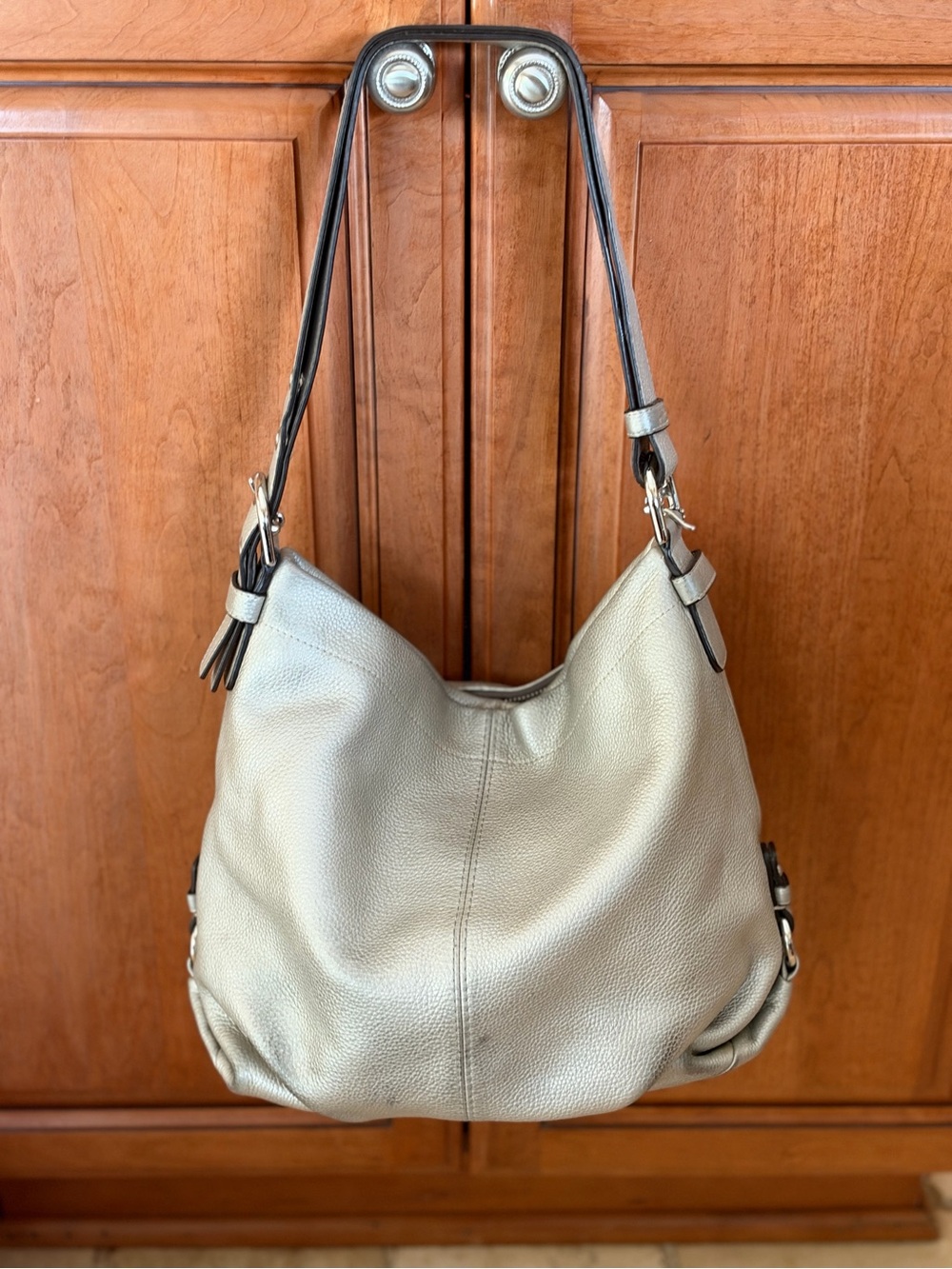 Coach Pebbled Leather Hobo Bag with Convertible Strap